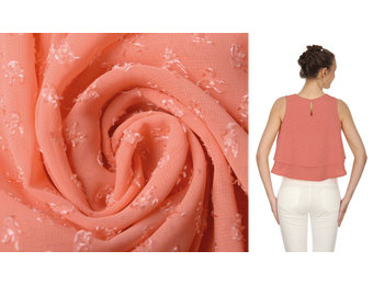 Jacquard Chiffon Nora Coral