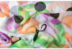 Chiffon Bedruckt Abstrakte Kreise Multi