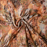 Chiffon Bedrukt Paisley Tijgerprint Oranje Brique