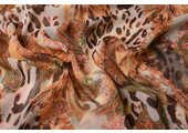 Chiffon Printed Paisley Tigerprint Orange Brique