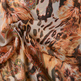 Chiffon Bedruckt Paisley Tigermotiv Orange Brique