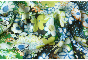 Chiffon Bedrukt Lovely Bloemen Multi