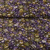 Chiffon Bedrukt Freya Bloemen Paars-Oud Groen
