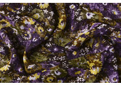 Chiffon Printed Freya Flowers Purple-Old Green