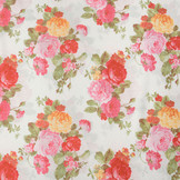 Jersey Satinbindung Rosa Rosen Off-White