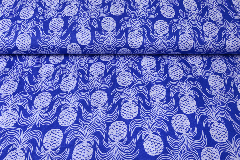 Sommer Jersey Ananas Blau