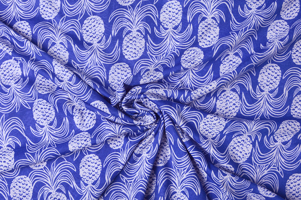Sommer Jersey Ananas Blau