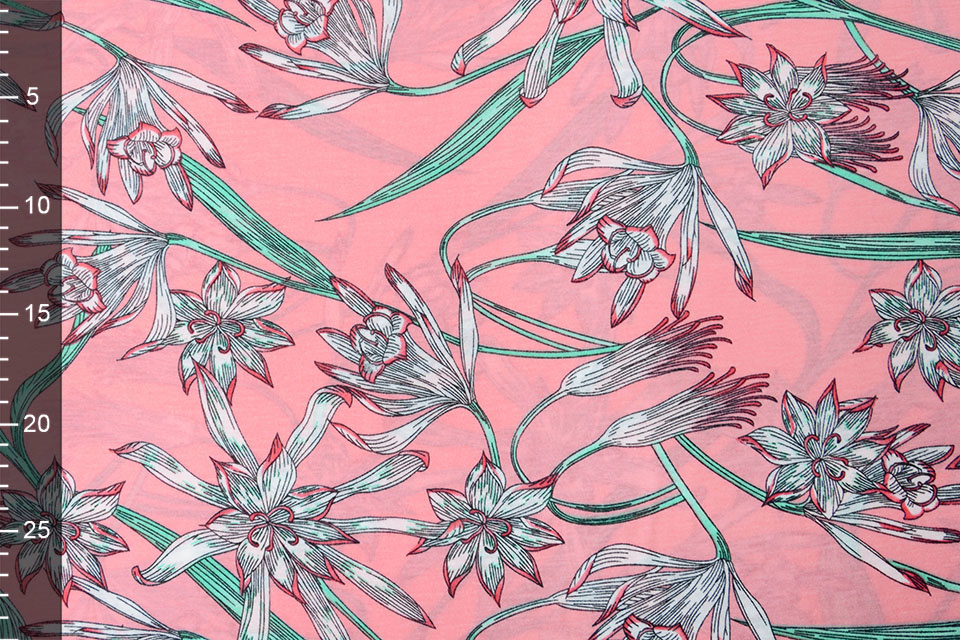 Summer Jersey Lilou Flowers Pink