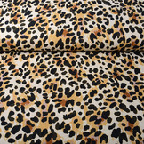 Viskose Leinen Pantherdruck Creme