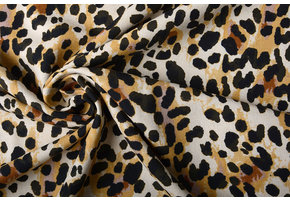 Viscose Linen Panter Print Creme