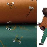 Cotton Jersey Muzieknoot Zeegroen