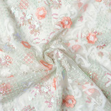 Mesh Embroidered Sequins Romy Coral Mint