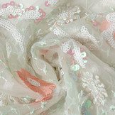 Mesh Embroidered Sequins Romy Coral Mint