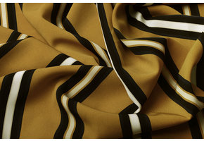 Crepe Printed Lizzy Stripes Ocher