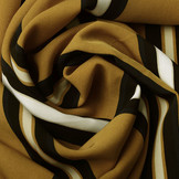 Crepe Bedrukt Lizzy Strepen Oker