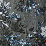 Mesh Embroidered Sequins Ivy Blue White