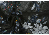 Mesh Embroidered Sequins Ivy Blue White