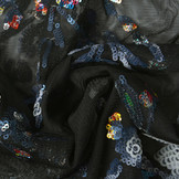 Mesh Embroidered Sequins Ivy Blue White