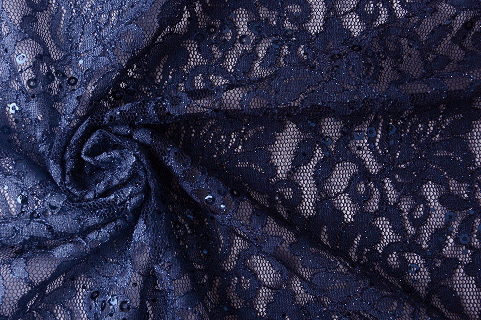 Sequin Geometric Lace Navy – Homecraft Textiles