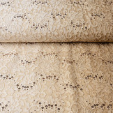 Geborduurd Kant 2-Verloop Pailletten Lexi Zand Beige