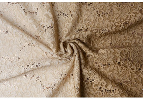 Geborduurd Kant 2-Verloop Pailletten Lexi Zand Beige