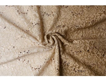 Beige lace fabric