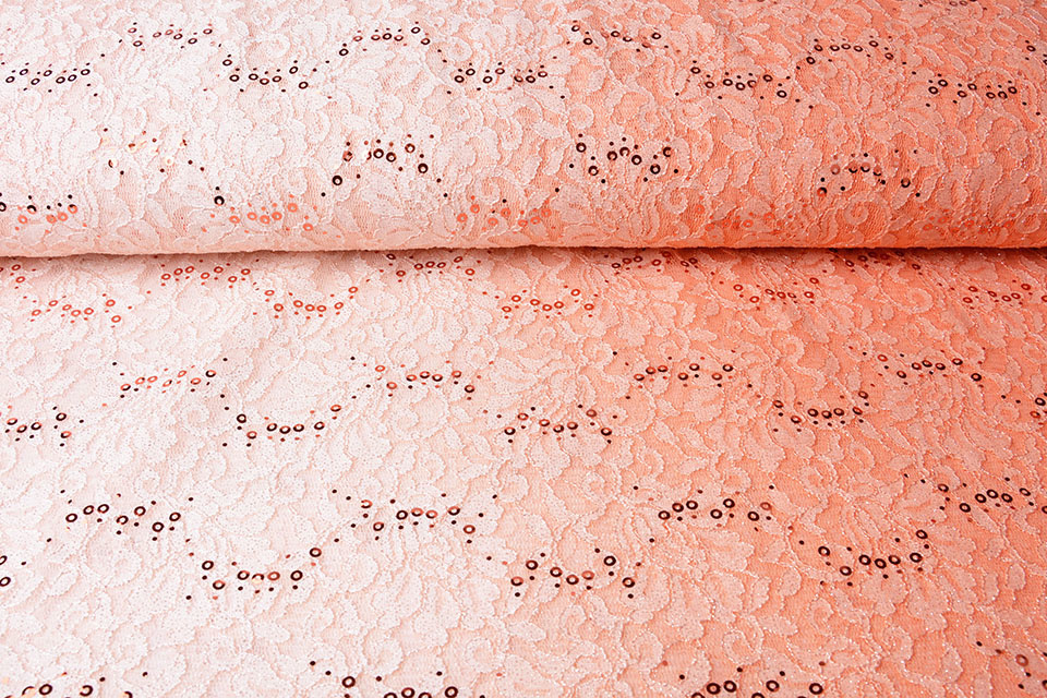 Embroidered Lace 2-Gradient Sequins Lexi Salmon
