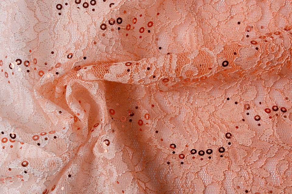 Embroidered Lace 2-Gradient Sequins Lexi Salmon