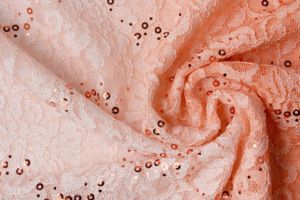 Embroidered Lace 2-Gradient Sequins Lexi Salmon