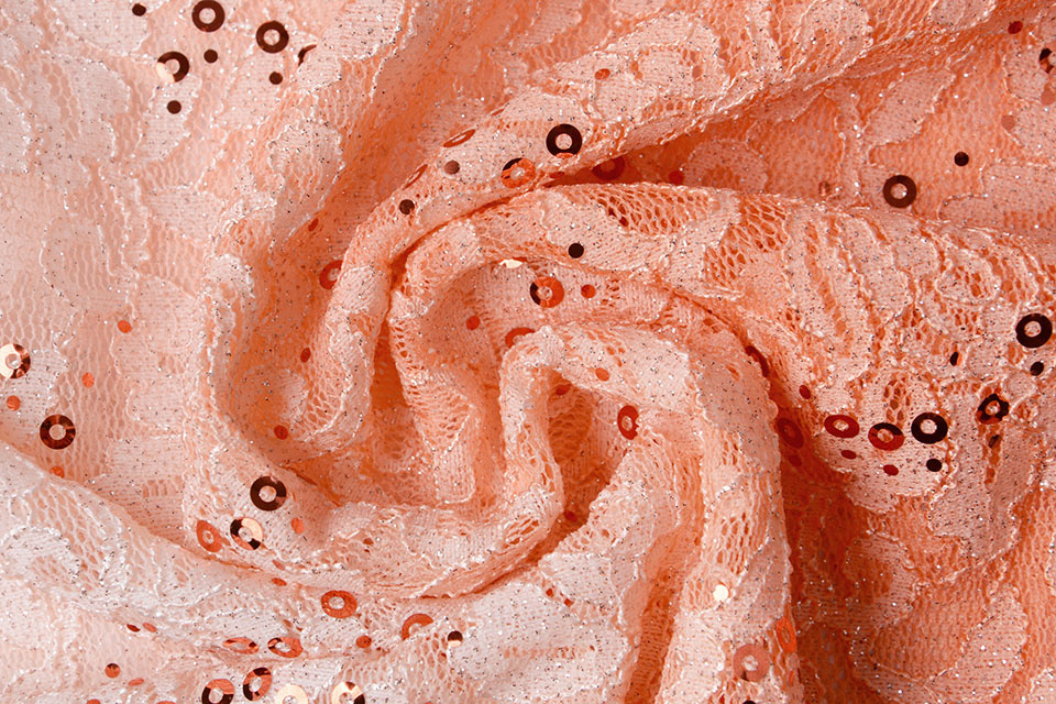 Embroidered Lace 2-Gradient Sequins Lexi Salmon