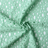 Broderie Katoen Viscose Elise Mint Groen