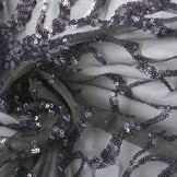 Netz Pailletten Carmen Grau