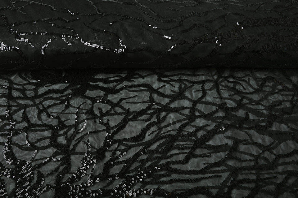 Mesh Sequins Carmen Black