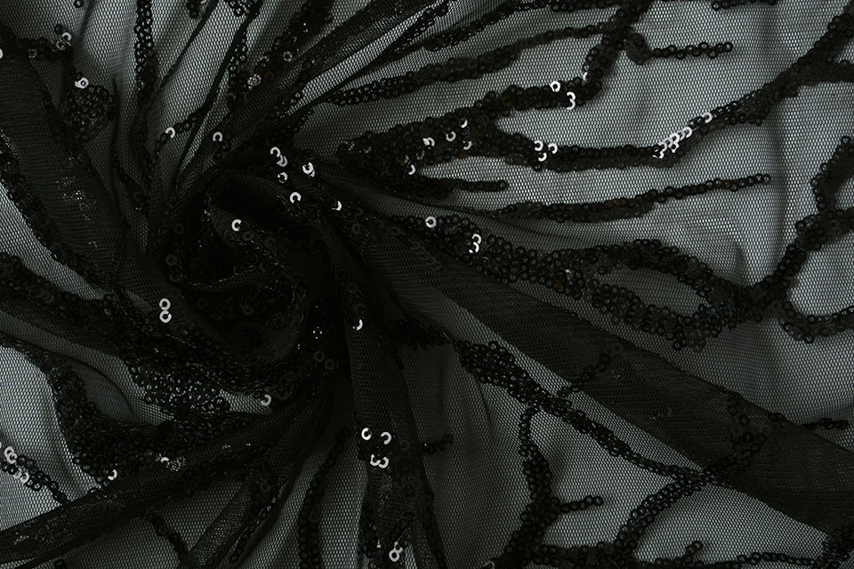 Mesh Sequins Carmen Black