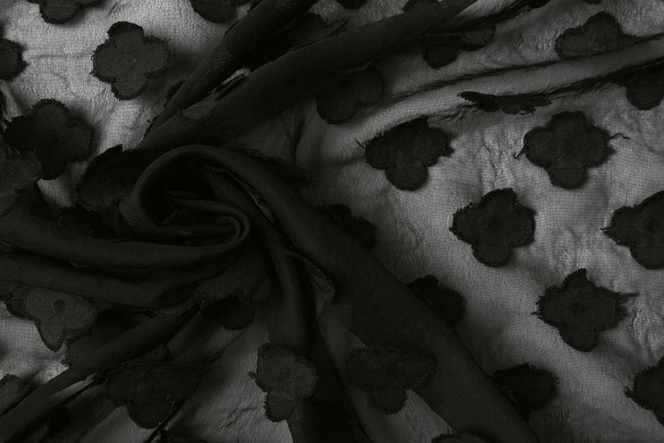 Genähter Chiffon Charlize Schwarz