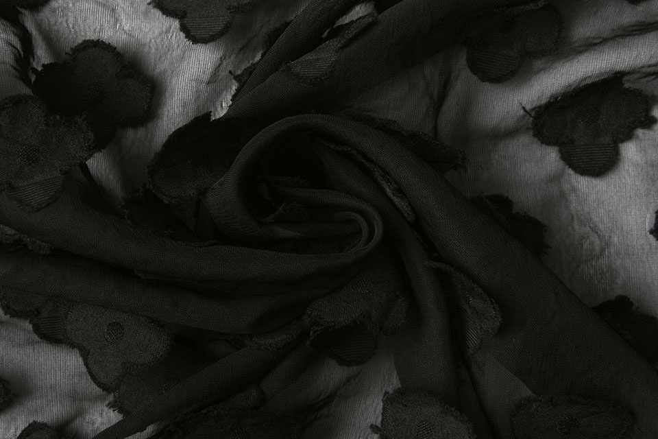 Genähter Chiffon Charlize Schwarz