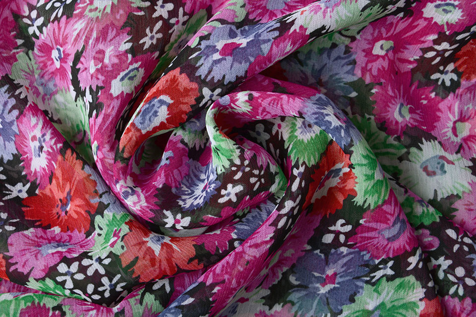 Chiffon Bedrukt Romijn Bloemen Multi 3
