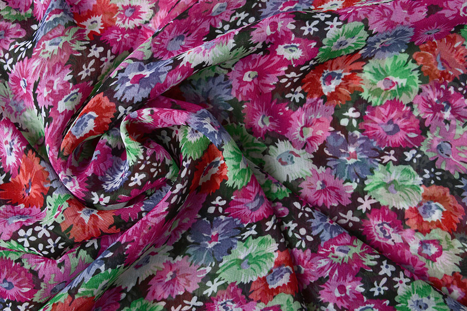 Chiffon Bedrukt Romijn Bloemen Multi 3