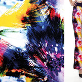 100% Viskose Digital Printed Arti Gelb