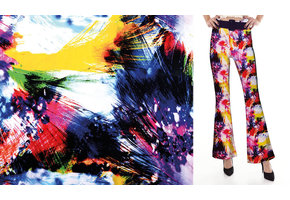 100% Viscose Digitaal Print Arti Geel