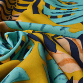 100% Viscose Congo Leaves Ocher Yellow