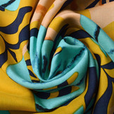 100% Viskose Congo Blätter Ockergelb