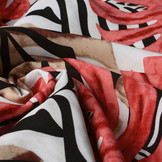 100% Viscose Congo Bladeren Wit