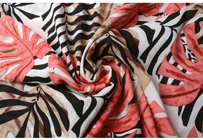 100% Viscose Congo Leaves White