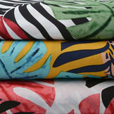 100% Viscose Congo Bladeren Zwart