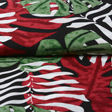 100% Viscose Congo Leaves Black