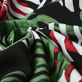 100% Viscose Congo Bladeren Zwart