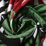 100% Viscose Congo Bladeren Zwart