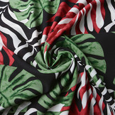 100% Viscose Congo Bladeren Zwart