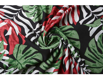 100% Viskose Congo Blätter Schwarz